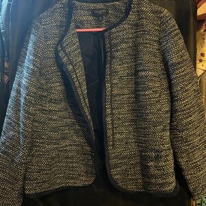 Talbots Black and White Textured Jacket
